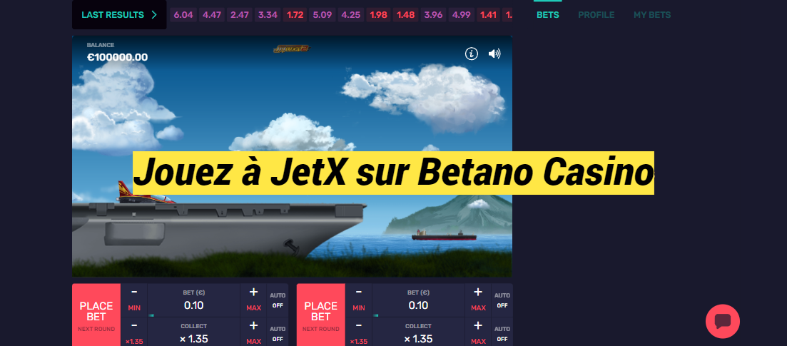 Jouez à JetX sur Betano Casino