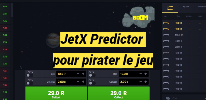 JetX Predictor pour pirater le jeu