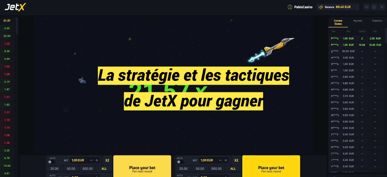 La stratégie et les tactiques de JetX pour gagner